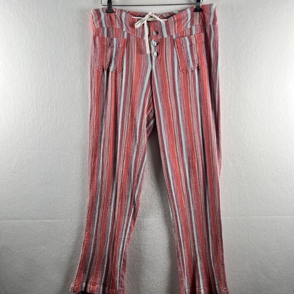 Sundance Pants - Sundance Women’s Gigi Striped Cotton Gauze Pants Size Medium Boho